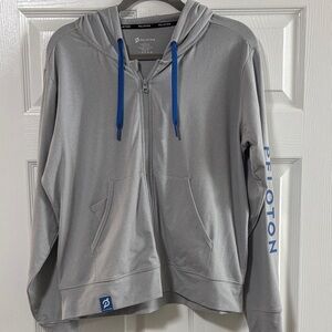 Peloton Gray Hoodie with Blue Details